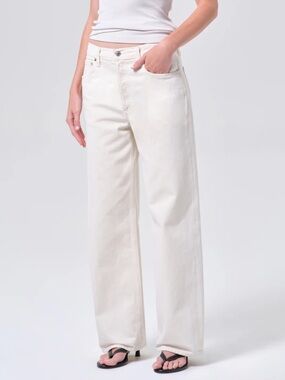 Agolde Low Slung Baggy Jeans in Brown Rice